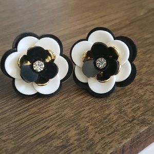 Kate Spade Black and White Rosie Posies earrings